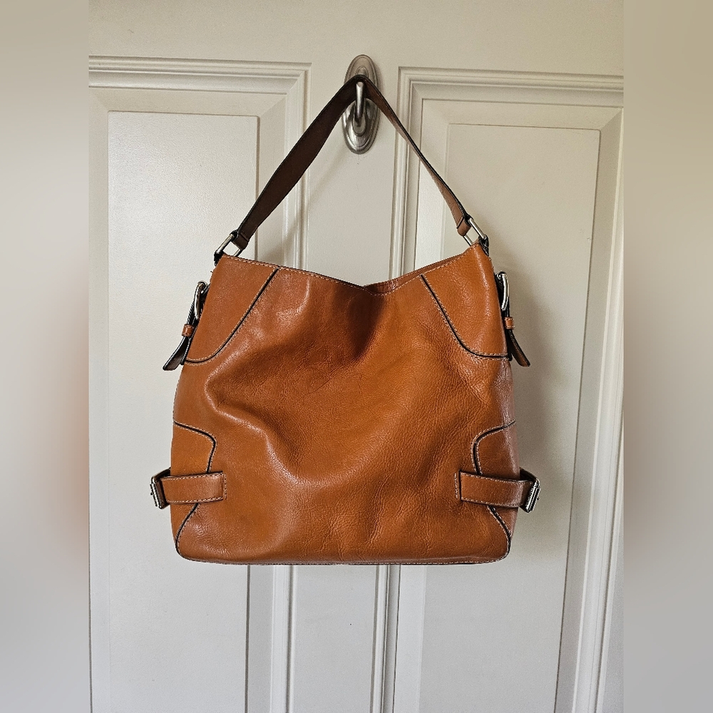 MICHAEL Michael Kors Vintage Chestnut Leather Shoulder Bag/Hobo - Picture 1 of 10